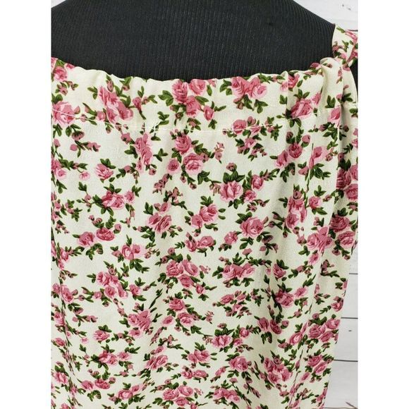 Annabelle USA Women's Cream White Pink‎ Floral Strappy Necklace Tank Top LARGE - Picture 5 of 12